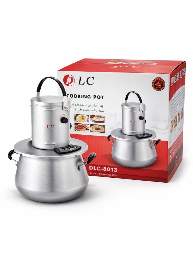 D L C Electric Harees Jareesh Haleem Daleem & Al-Aseed Maker 10 Litre Large Stock Pot Style 500W Silver & Black DLC-8013 - Image 3